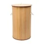 LAUNDRY BASKET BAMBOO ESSENTIALS FOLDABLE 57lt ROUND