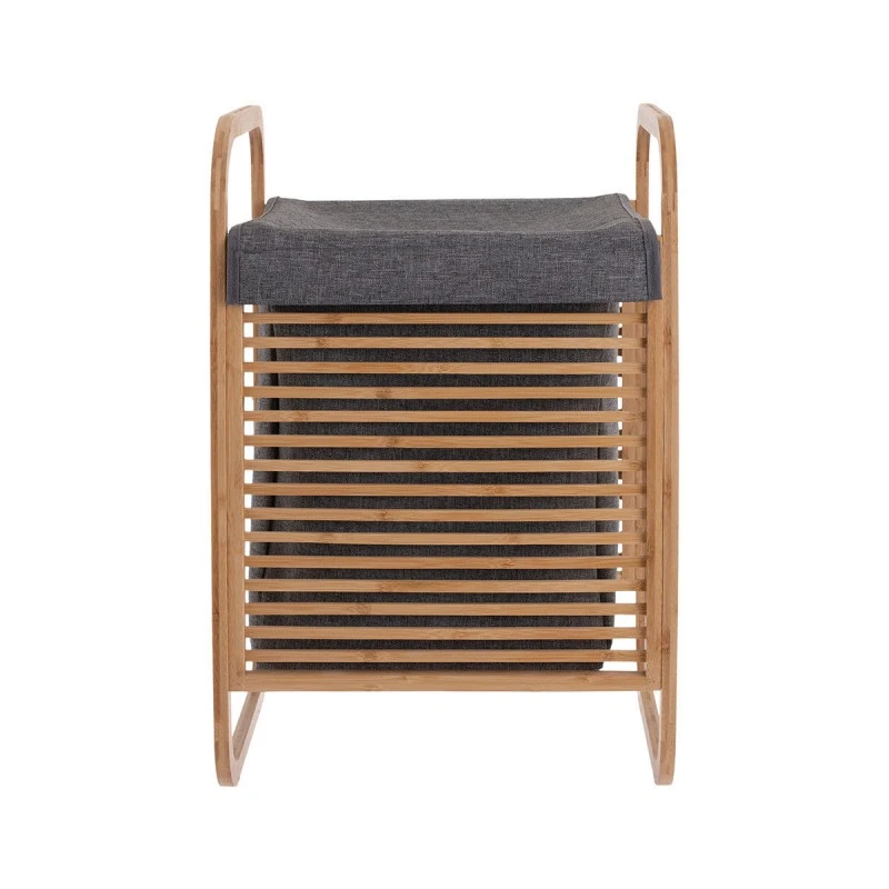 LAUNDRY BASKET BAMBOO ESSENTIALS 40x35x60.5cm WITH POLYESTER BAG
