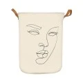 LAUNDRY BASKET LINE ART 60lt FOLDABLE WITH HANDLES 40x40x50cm