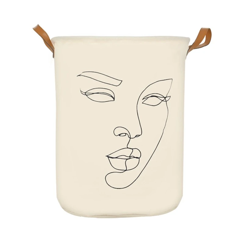 LAUNDRY BASKET LINE ART 60lt FOLDABLE WITH HANDLES 40x40x50cm