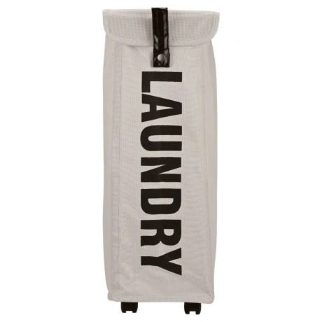 LAUDRY BASKET WITH WHEELS TAUPE