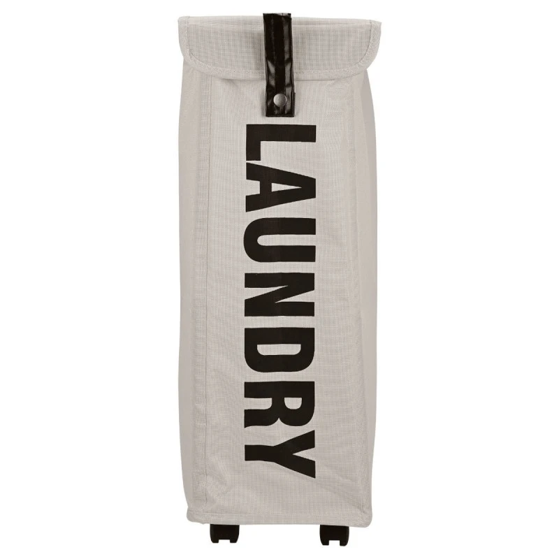 LAUDRY BASKET WITH WHEELS TAUPE