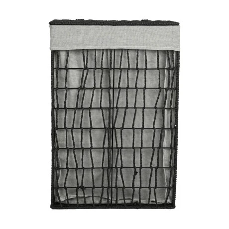 LAUDRY BASKET NEST 37x22x55cm WITH 2 COMPARTENTS BLACK