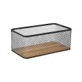 STORAGE &amp; ORGANISER BASKET WIRED METALLIC 30.5x16.5x12.5cm BLACK