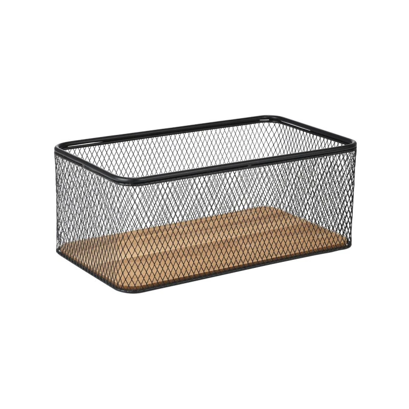 STORAGE &amp; ORGANISER BASKET WIRED METALLIC 30.5x16.5x12.5cm BLACK