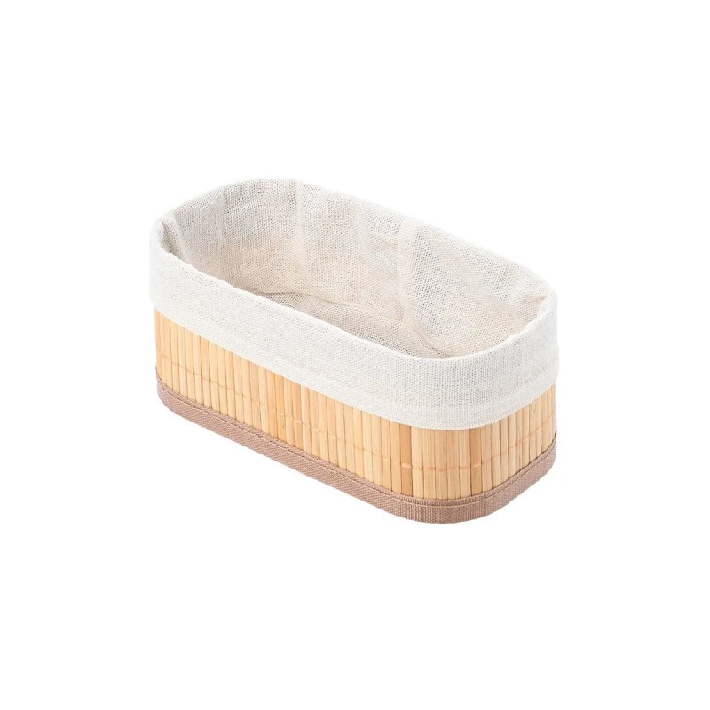 STORAGE &amp; ORGANIZER BOX BAMBOO ESSENTIALS 19.5x10cm WITH CLOTHING