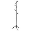 COAT RACK 8 HOOKS WOODEN BLACK