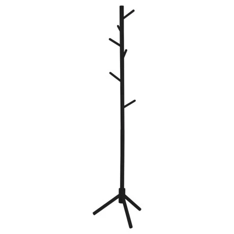 COAT RACK 8 HOOKS WOODEN BLACK