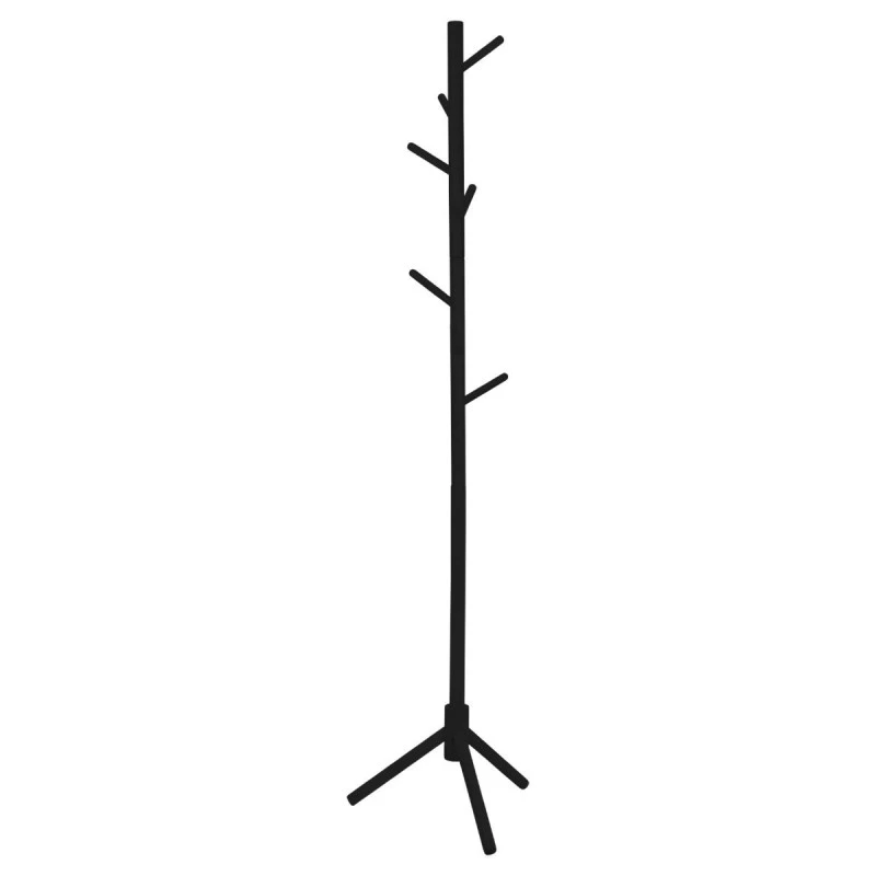 COAT RACK 8 HOOKS WOODEN BLACK