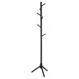 COAT RACK 8 HOOKS WOODEN BLACK