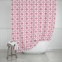 BATHROOM CURTAIN WATER RESISTANT POLYESTER 180x200cm FLOWER LIFE PINK