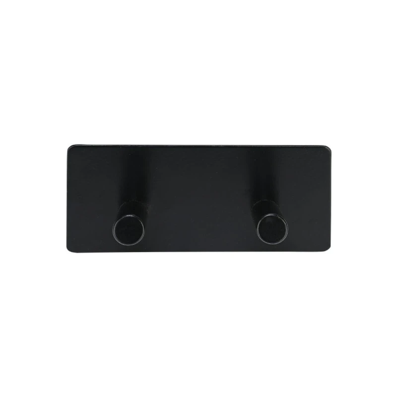 WALL MOUNTED HOOK WITH SQUARE BASE 2-TIER BLACK