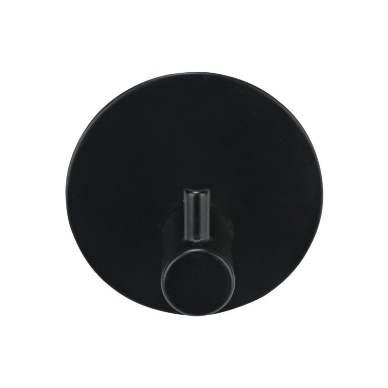 WALL MOUNTED HOOK WITH ROUND BASE BLACK