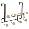 DOOR HANGER METALLIC 41x7.5x23cm 8 HOOKS BLACK