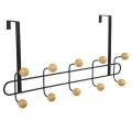 DOOR HANGER METALLIC 52x7.5x23cm 10 HOOKS BLACK