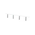 WALL HANGER WOODEN 40x5.5x1.8cm WITH 4 FOLDABLE HOOKS WHITE