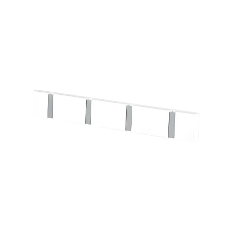 WALL HANGER WOODEN 40x5.5x1.8cm WITH 4 FOLDABLE HOOKS WHITE