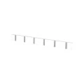 WALL HANGER WOODEN 60x5.5x1.8cm WITH 6 FOLDABLE HOOKS WHITE