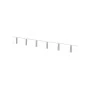 WALL HANGER WOODEN 60x5.5x1.8cm WITH 6 FOLDABLE HOOKS WHITE