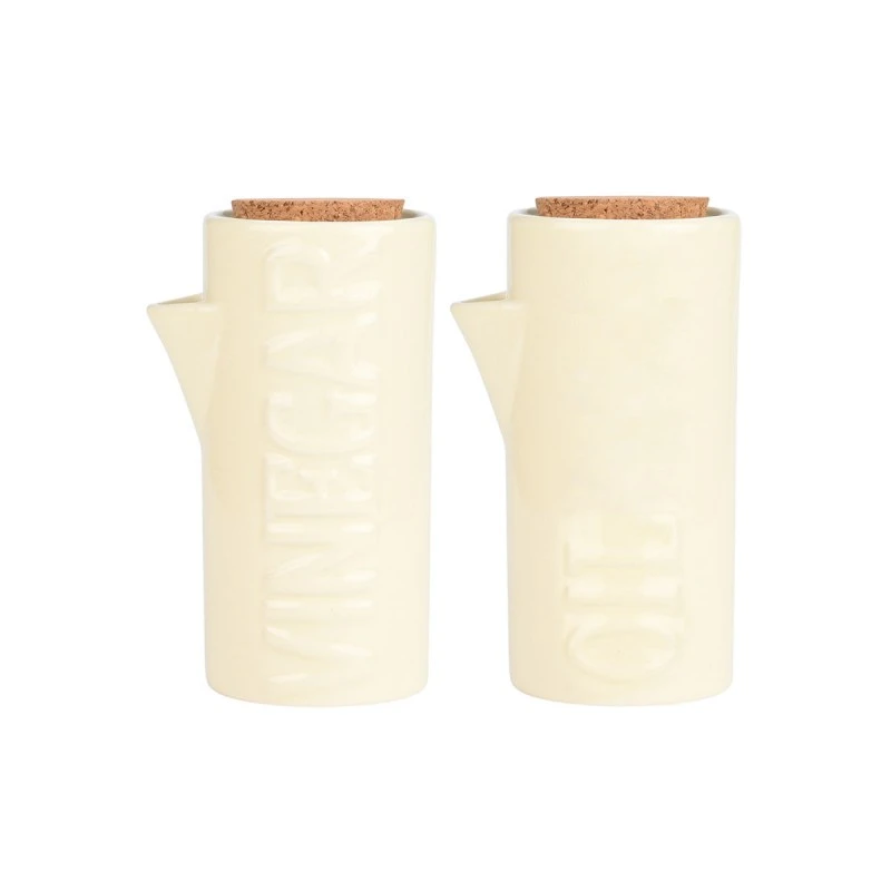 OIL &amp; VINEGAR BOTTLE ALLURE STONEWARE IVORY