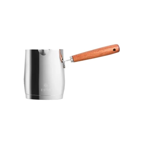 COFFEE POT MOKKA STAINLESS STEEL 223ml WITH WOODEN STEEL