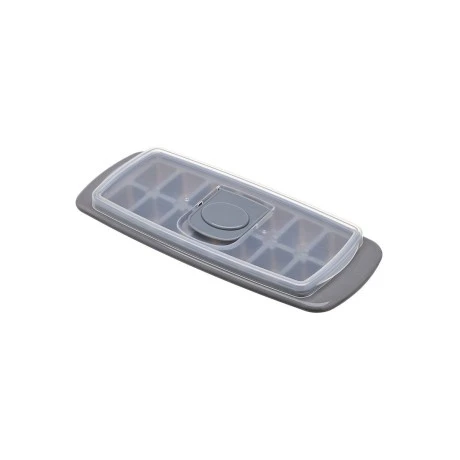 ICE-CUBE TRAY PLASTIC 14 CASES WITH LID GREY