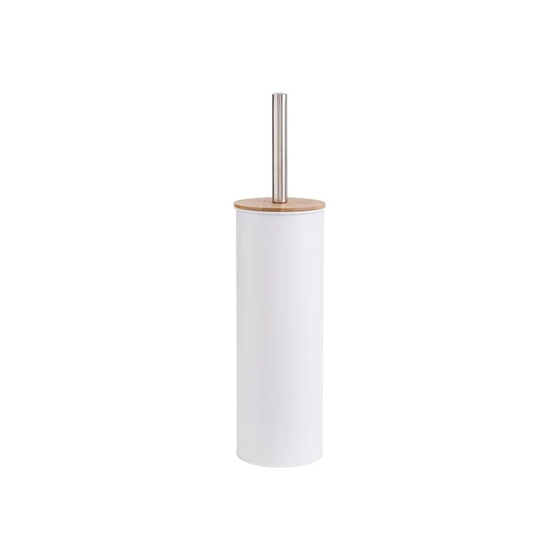 TOILET BRUSH BAMBOO ESSENTIALS METALLIC WHITE