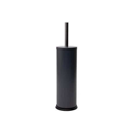 TOILET BRUSH CLASSIC METALLIC WITH PLASTIC CONTAINER 23cm MATTE GREY