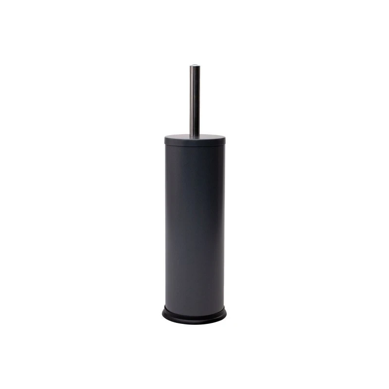 TOILET BRUSH CLASSIC METALLIC WITH PLASTIC CONTAINER 23cm MATTE GREY
