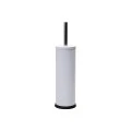 TOILET BRUSH CLASSIC METALLIC WITH PLASTIC CONTAINER 23cm MATTE WHITE