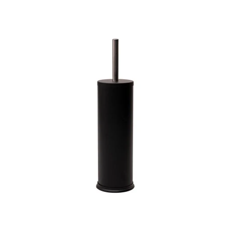 TOILET BRUSH CLASSIC METALLIC WITH PLASTIC CONTAINER 23cm MATTE BLACK