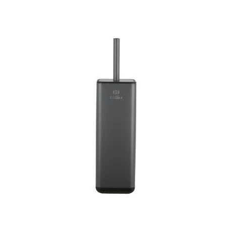 TOILET BRUSH CUBIC METALLIC WITH PLASTIC CONTAINER 25cm GREY