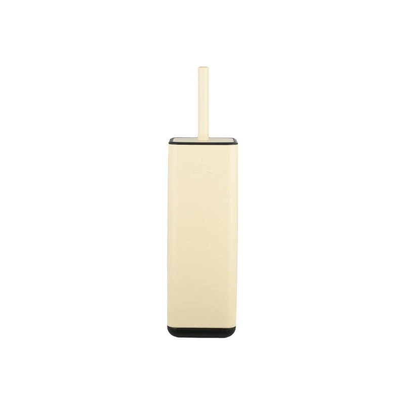 TOILET BRUSH CUBIC METALLIC WITH PLASTIC CONTAINER 25cm IVORY