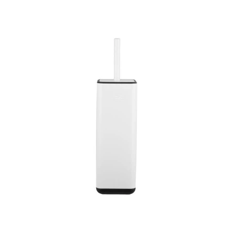 TOILET BRUSH CUBIC METALLIC WITH PLASTIC CONTAINER 25cm WHITE