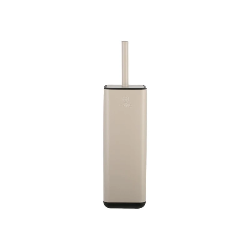 TOILET BRUSH CUBIC METALLIC WITH PLASTIC CONTAINER 25cm TAUPE