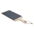 SERVING PLATE SLATE WITH WOODEN BASE 45x15cm
