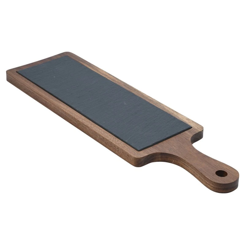 SERVING PLATE BAMBOO LASER DEISGN 44x12cm