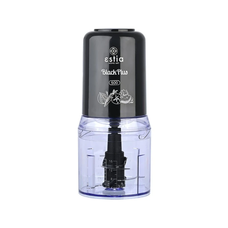 FOOD CHOPPER BLACK PLUS 400w WITH PLASTIC BOWL 500ml