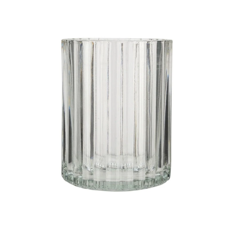 TOOTHBRUSH HOLDER ALIVIO GLASS EMBOSSED 300ml 7.8x10cm TRANSPARENT