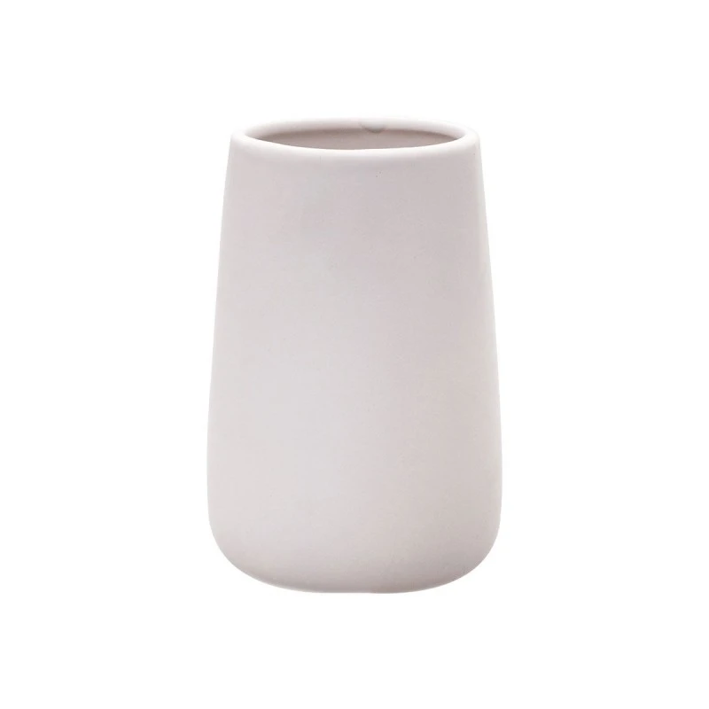 TOOTHBRUSH HOLDER BAMBOO PORCELAIN WHITE