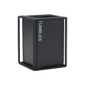 TOOTHBRUSH HOLDER CAGE CERAMIC BLACK WITH METALLIC FRAME