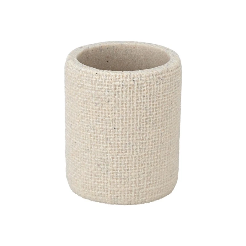 TOOTHBRUSH HOLDER JUTE POLYRESIN BEIGE