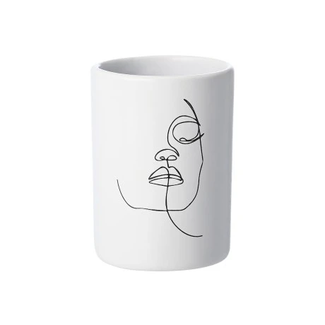 TOOTHBRUSH HOLDER LINE ART WHITE