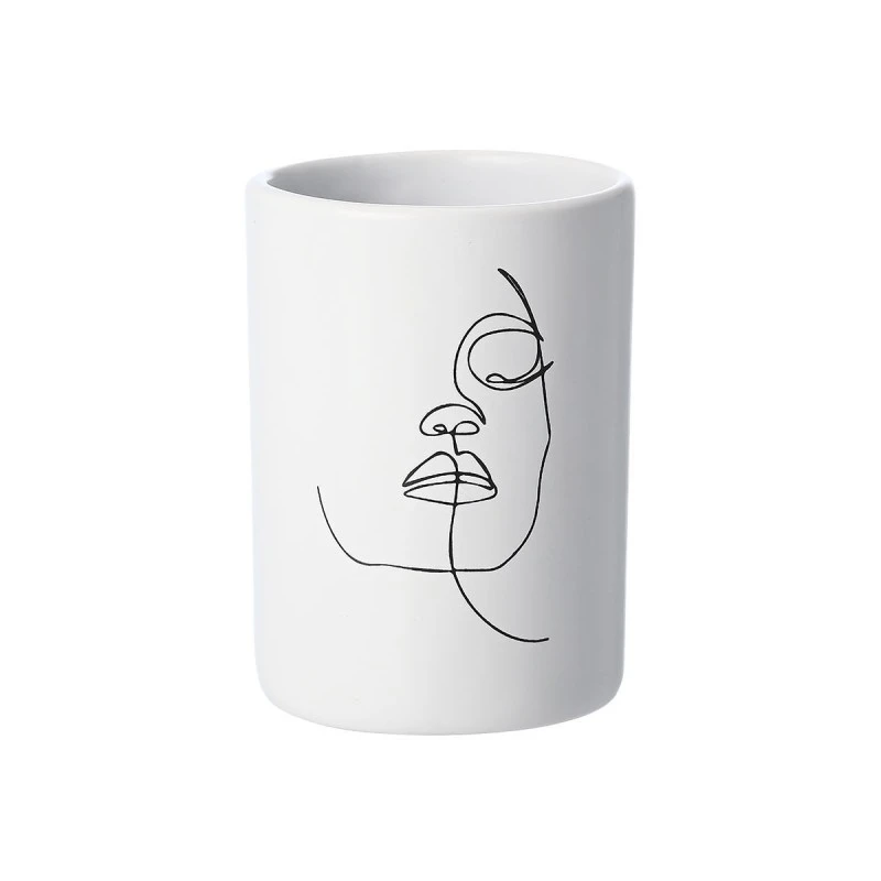 TOOTHBRUSH HOLDER LINE ART WHITE