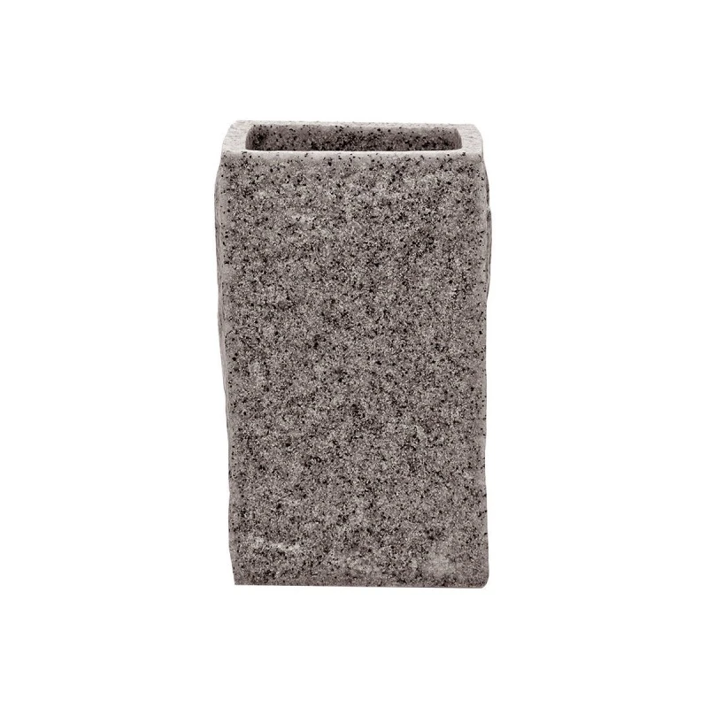 TOOTHBRUSH HOLDER ROCK POLYRESIN GREY