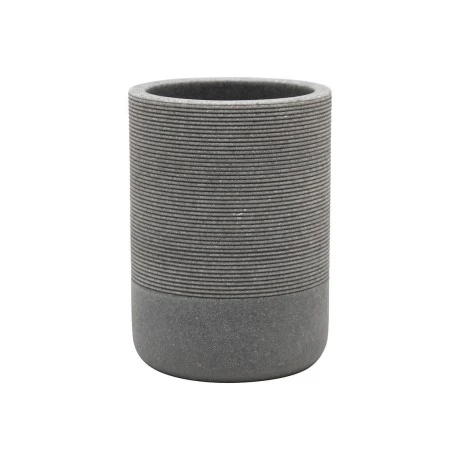 TOOTHBRUSH HOLDER STONE POLYRESIN GREY