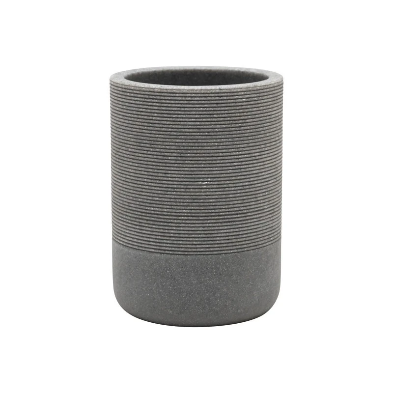 TOOTHBRUSH HOLDER STONE POLYRESIN GREY