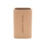 TOOTHBRUSH HOLDER TEXT POLYRESIN BEIGE