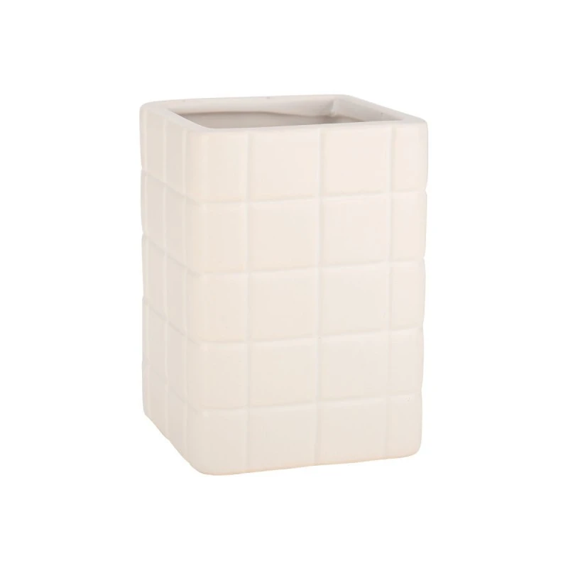 TOOTHBRUSH HOLDER TILES CERAMIC 7.5x11cm WHITE