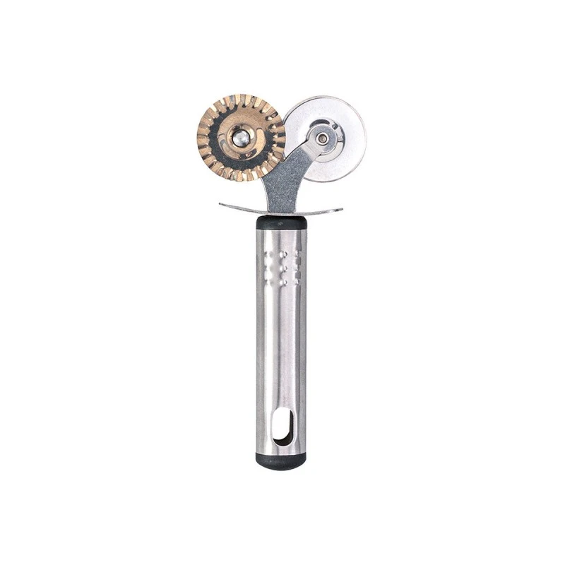 PIZZA DOUBLE CUTTING WHEEL STAINLESS STEEL 16.5cm WITH ERGONOMIC HANDLE